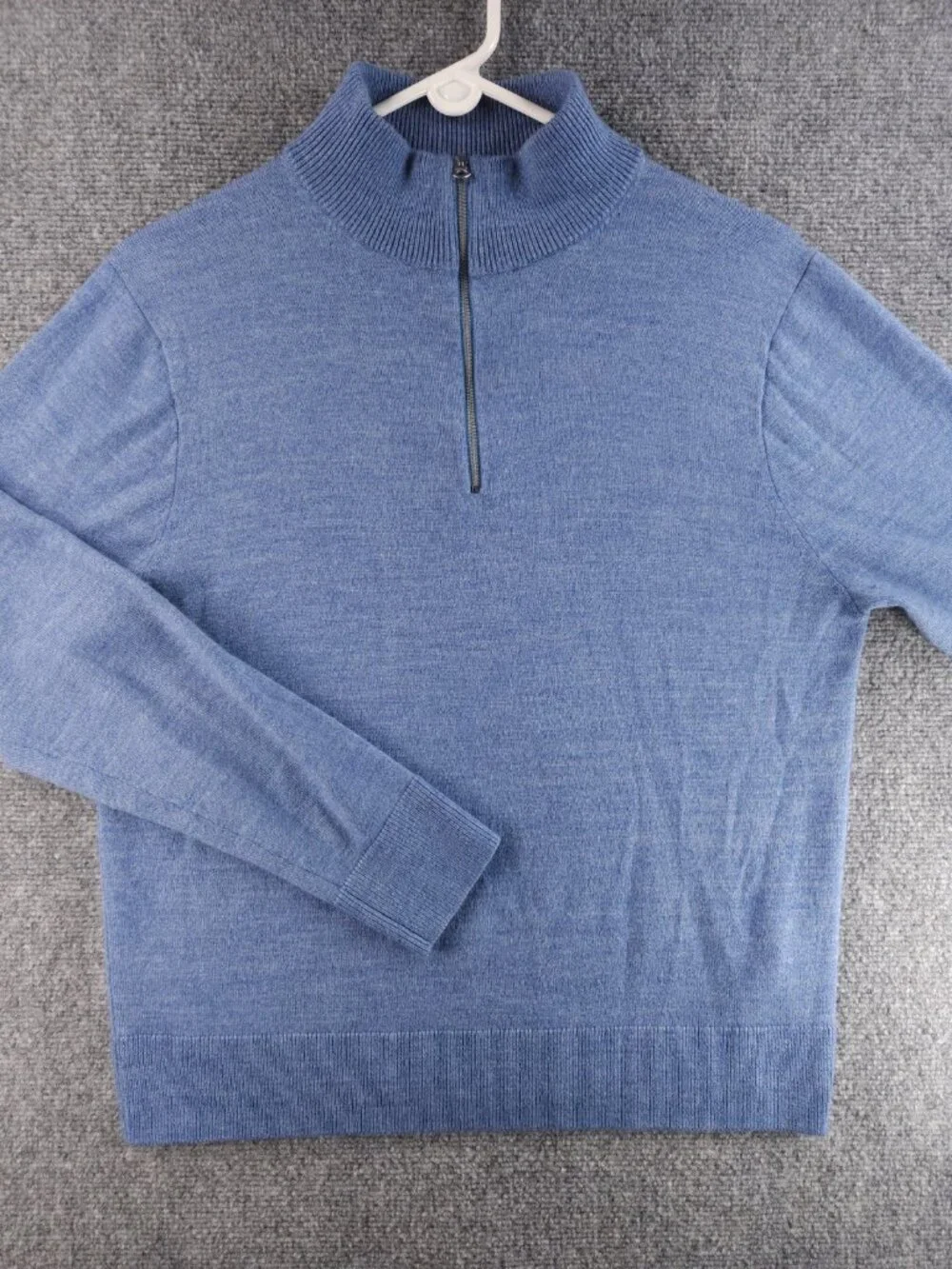 NWOT J. Crew 1/4 Zip Knit Wool Blend Sweater Pullover Men Soft Medium Adult